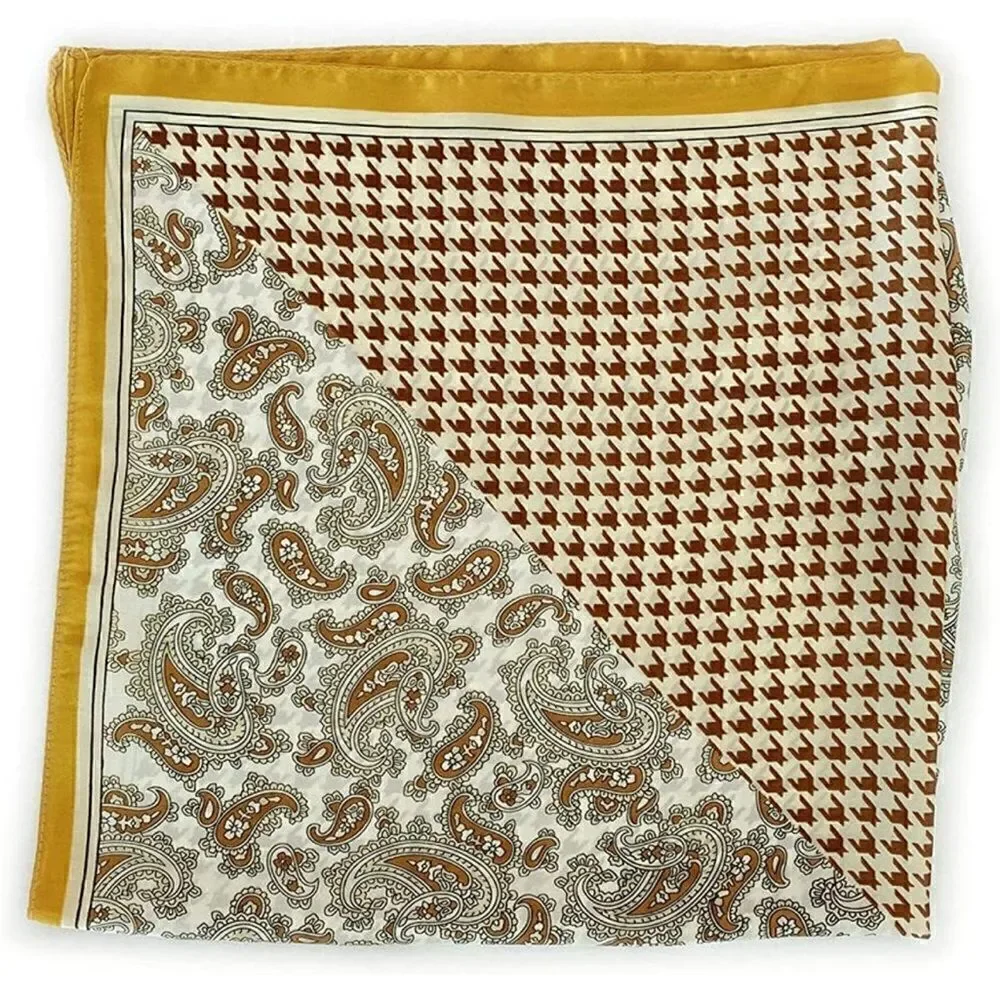 Paisley and Checkered Silky Scarf